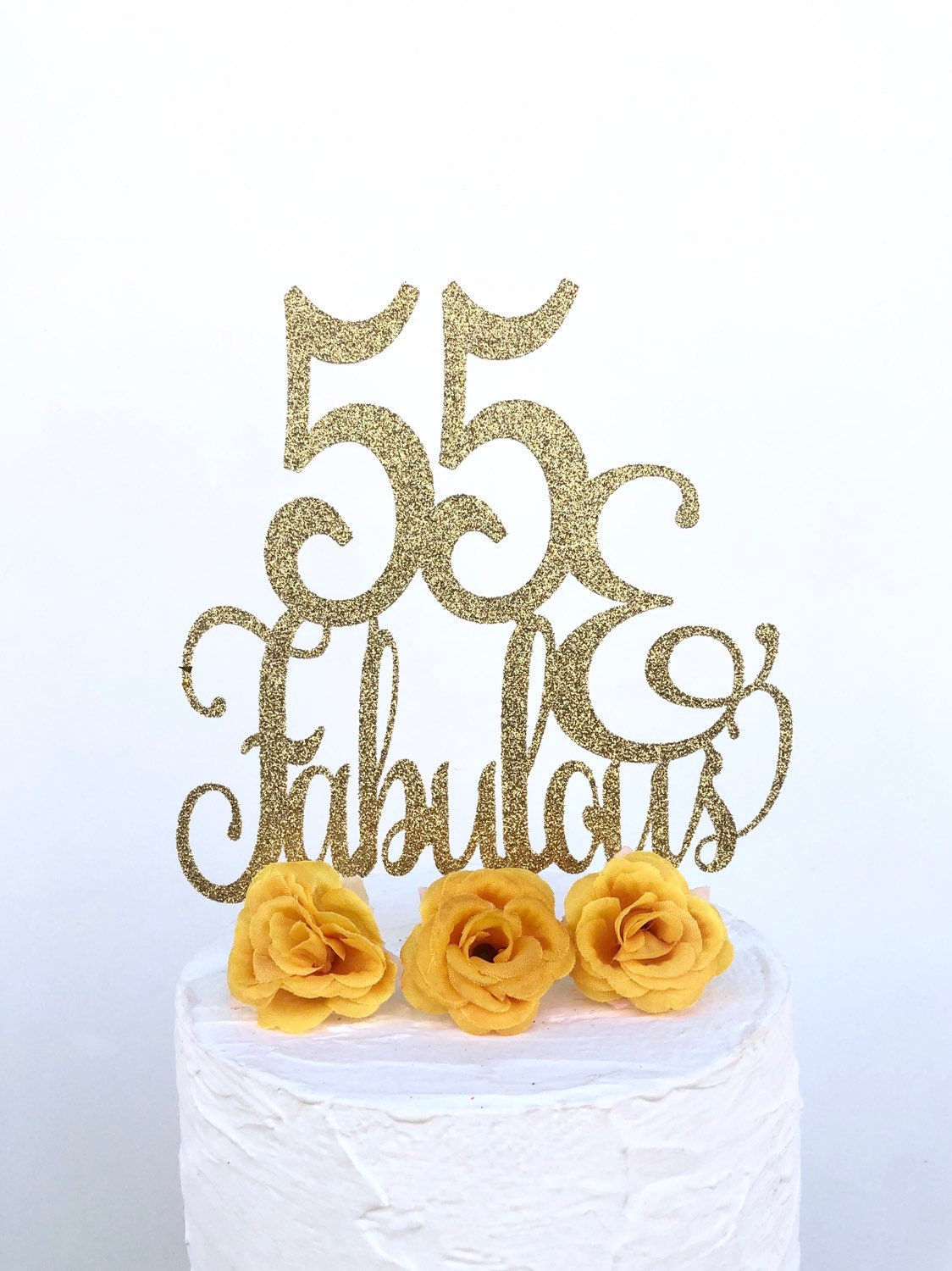 55 Fabuleux Gateau Topper 55 Ans Jeune 55e Anniversaire Etsy