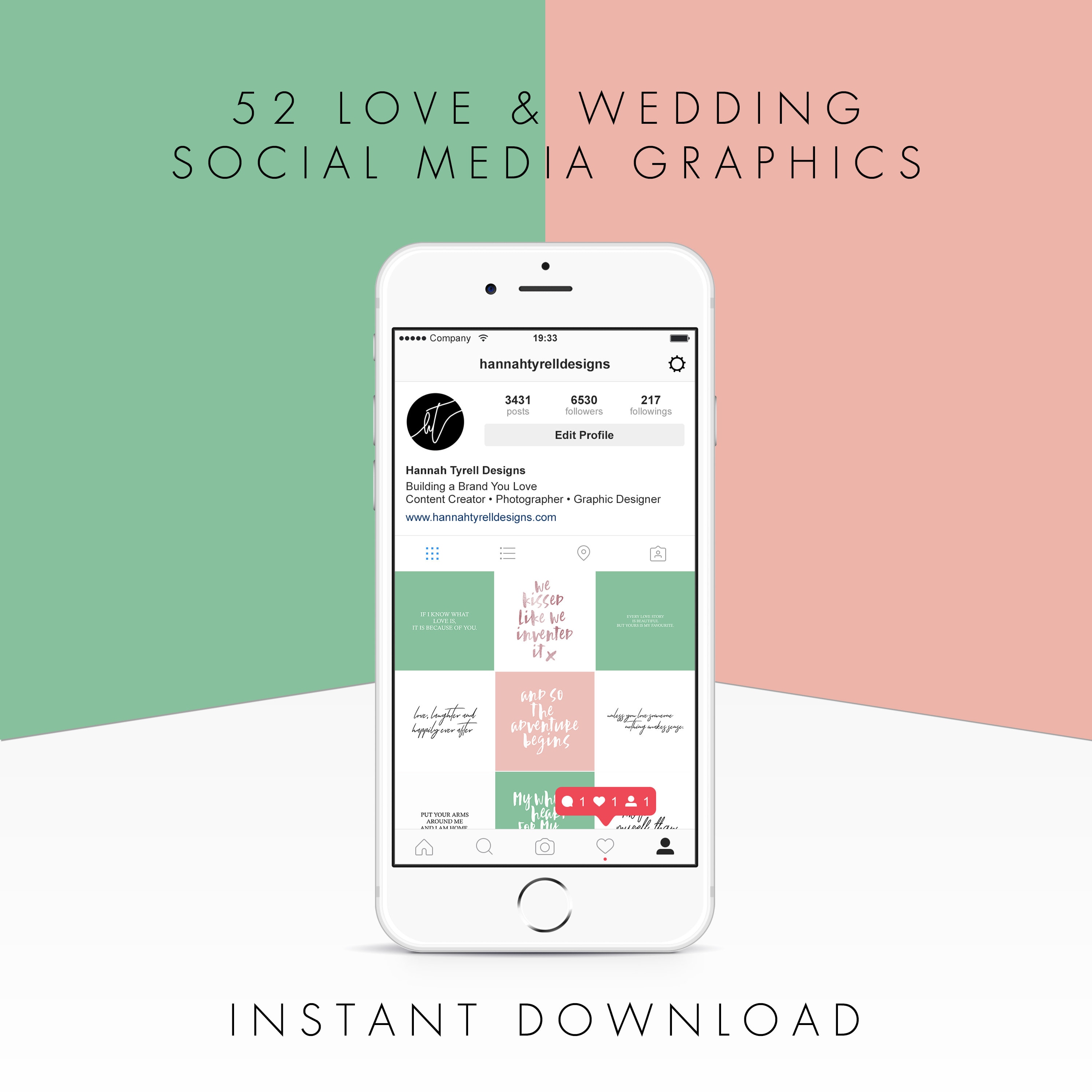 Hochzeit Liebe Instagram Soziale Medien Zitate 52 Pack Etsy