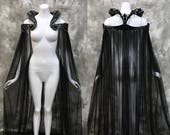 Gothic Baroque Collar Cloak ~ Wicca Cape Witch Outfit ~ Fairy Fantasy Elven Dark Pagan Medieval ~ Perfect choice for your goth wedding dress