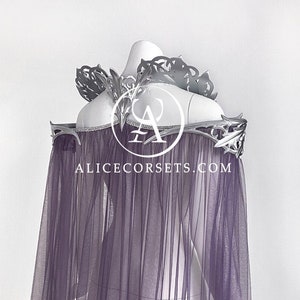 Elven Princess Lavender Cloak ~ Haute Gothic Baroque Style Collar Wiccan Bridal Cape ~ Fantasy Ball Fairytale Veil for Gothic Wedding Dress