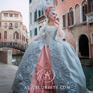 Royal Marie Antoinette Rococo Dress ~ Venice Carnival Historical Costume ~ 18th Century Fêtes Galantes Ball Gown ~ Masquerade Wedding Dress