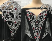 Elven Warrior Princess Couture Fantasy Gothic Wedding Gown ~ Haute Goth Dress Fairytale Ball Costume ~ Halloween Armor Bridal Outfit Corset