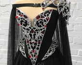 Elven Warrior Princess Couture Fantasy Gothic Wedding Gown ~ Haute Goth Dress Fairytale Ball Costume ~ Halloween Armor Bridal Outfit Corset