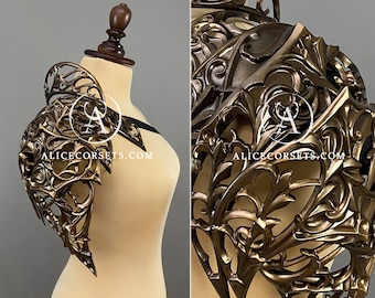 Royal Warrior Elfic Shoulder Armor Pauldron ~  LARP Outfit Medieval Elven Princess Spaulder Elvish Inspired Fairytale Fantasy Knight Costume