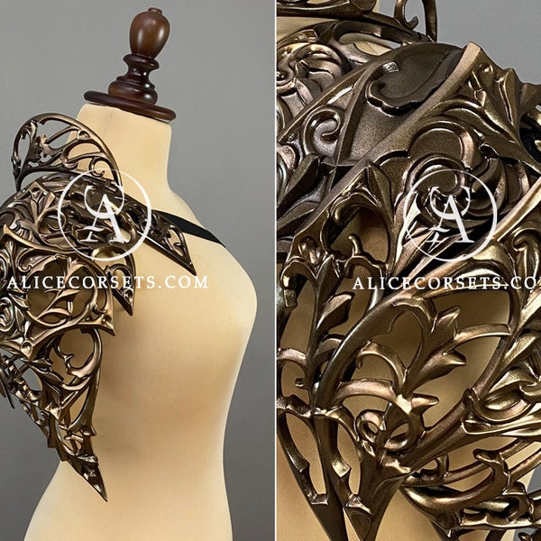 Royal Warrior Elfic Shoulder Armor Pauldron ~  LARP Outfit Medieval Elven Princess Spaulder Elvish Inspired Fairytale Fantasy Knight Costume