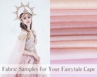 Fabric Samples for Wedding Cape ~ 8 Tulle Swatches ~ 4 Glitter Stars Samples ~ Celestial Veil Pegasus Cape Sparkly Bridal Wrap Bridal Cloak