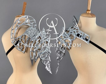 Fantasy Wedding Armor Pauldron Elven Princess Spaulder Accessories Warrior Elf LARP Outfit Medieval Elvish Fairytale Ceremony Knight Costume