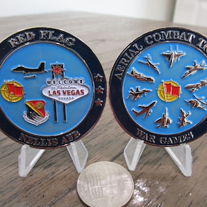 Armée de l&#39;air américaine Nellis AFB Las Vegas drapeau rouge entraînement au combat aérien jeux de guerre défi 3D pièce