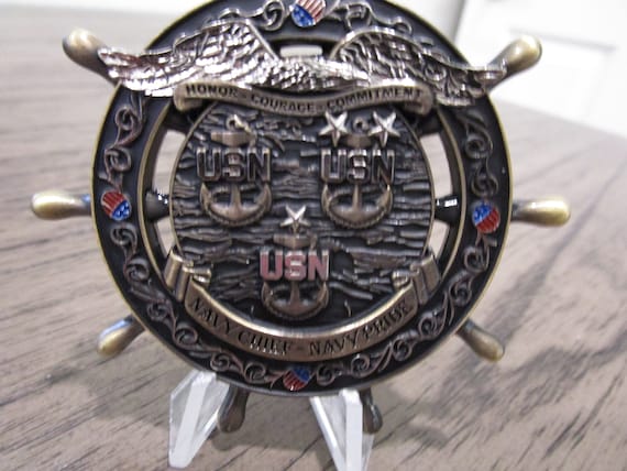USN アメリカ合衆国艦隊司令官コイン USN USS コンスティチューション 船の舵 海軍チーフ 海軍