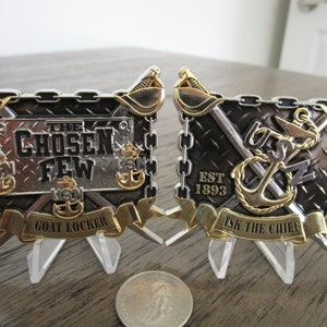 USN The Chosen Few Goat Locker Navy Chiefs Ask The Chief Rectangle CPO Challenge Coin