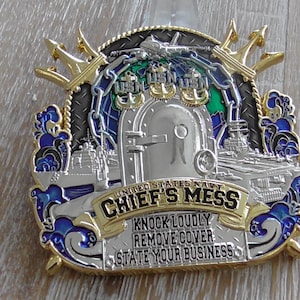 Navy Chiefs Mess Knock Loudly Goat Locker CPO Challenge Coin