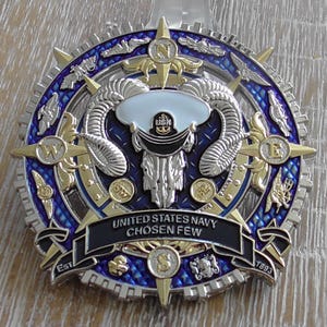 Navy Chiefs Goat Locker Chosen Few CPO USN Compass Challenge Coin