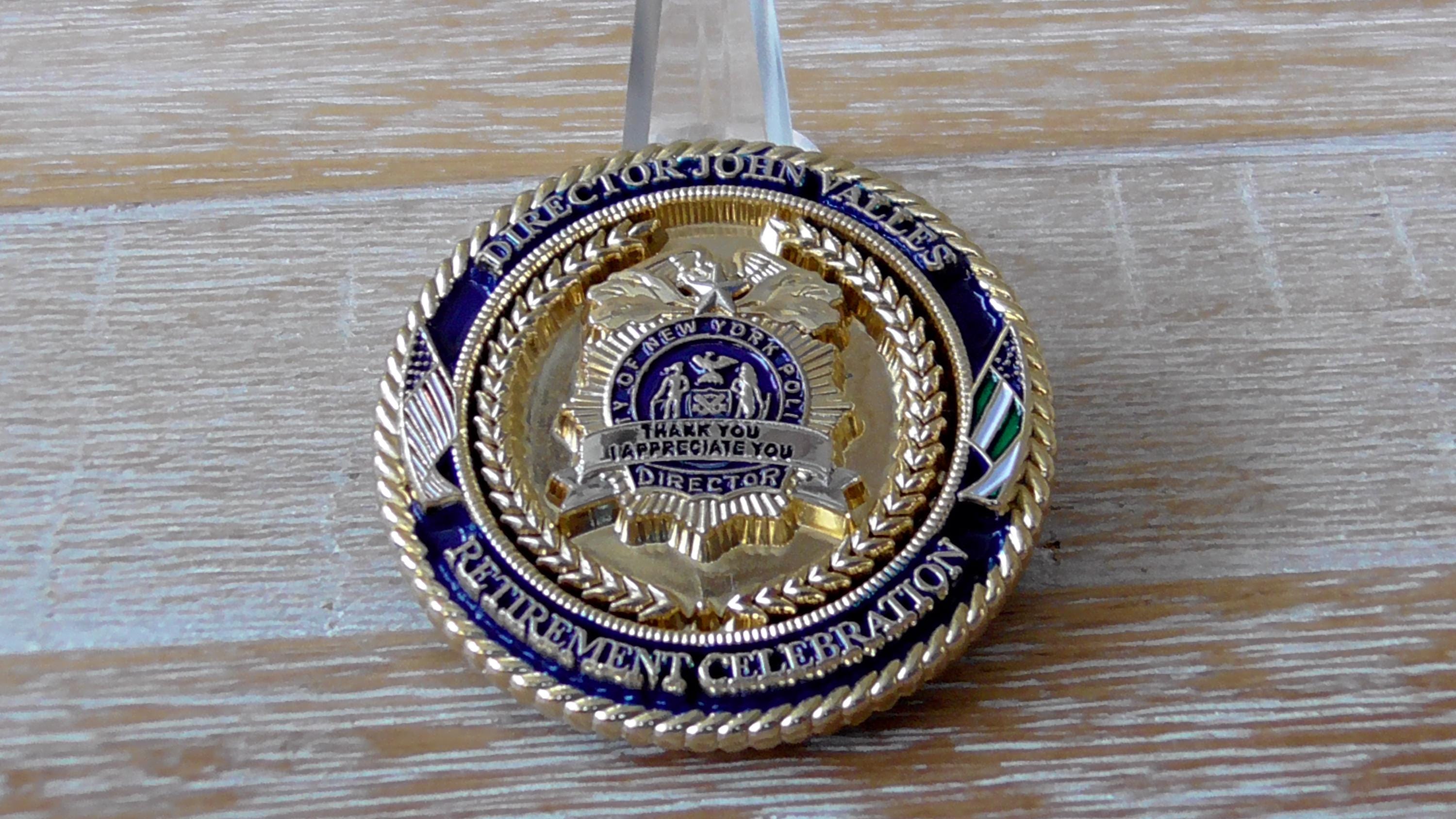 NYPD Director John Valles Retirement Celebration Challenge Coin