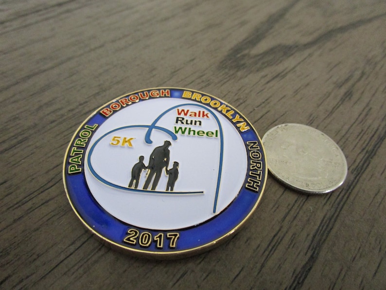 NYPD Patrol Borough Brooklyn North 5K Walk Run Wheel Challenge Coin ...