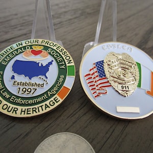 Federal Law Enforcement Agencies Emerald Society ESFLEA  Challenge Coin