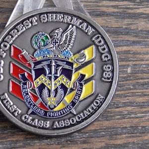 USN USS Forrest Sherman DDG 98 First Class Association Challenge Münze #810Y
