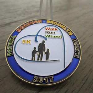NYPD Patrol Borough Brooklyn North 5K Walk Run Wheel Challenge Coin ...