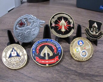 Lot of 16 Covert Operations CIA Challenge Coins SAD SoG NoC