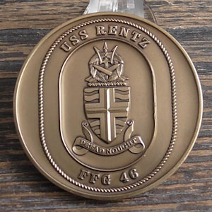 USN USS Rentz FFG 46 Fighting Chaplain Challenge Coin #921S