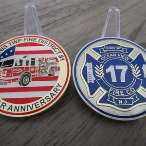 Dennis TWP Fire District #1 Ocean View NJ 90 Years Firefighter Challenge Coin