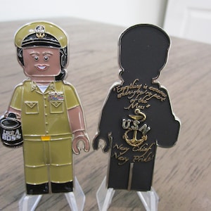 Navy Chief Like a Boss Khaki Uniform Dark Skinned Female  USN CPO Mess Challenge Coin