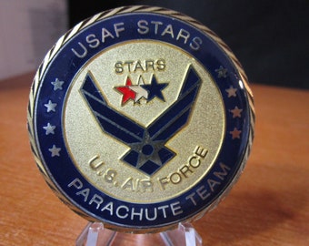 USAF Special Tactics and Rescue Specialist * Stars Parachute Team * PJ * CCT * Pararescue * Combat Control Team Challenge Coin #4602
