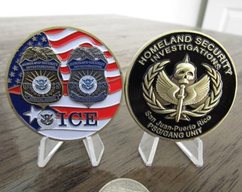 San Juan Puerto Rico ICE PSG Gang Unit Special Agent Challenge Coin