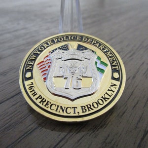 NYPD 76th Precinct Brooklyn Gentlemen of the Shield Challenge Coin #698C
