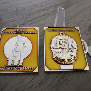 United States Navy Chief&#39;s Charge Book USN 3D CPO Challenge Coin