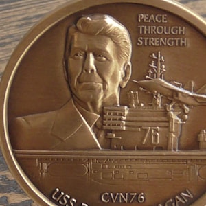 United States Navy USS Ronald Reagan CVN 76 Chiefs Mess CPO Challenge Coin #83W