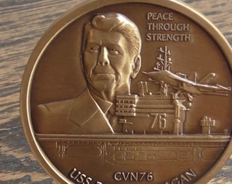 United States Navy USS Ronald Reagan CVN 76 Chiefs Mess CPO Challenge Coin #83W