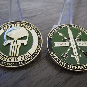 Central New Hampshire Police Special Operations Unit Punisher Challenge Coin