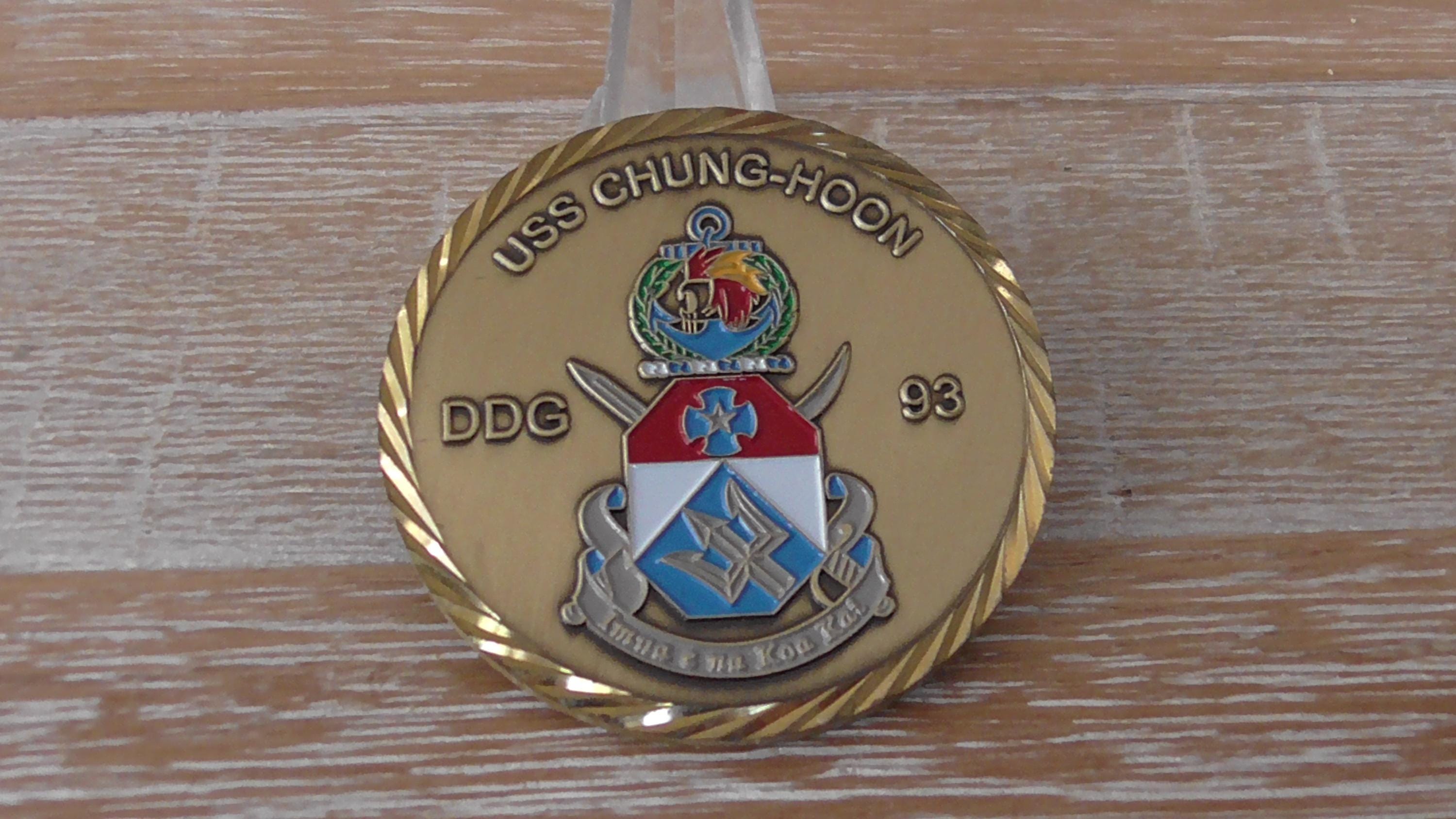 アメリカ海軍　USS DDG93 チャン＝フー　チャレンジコイン アメリカ海軍 USS チョンフン DDG 93 CMDCM チャレンジコイン