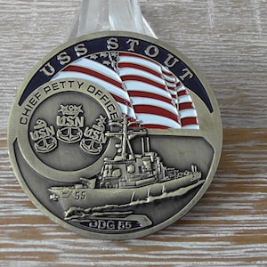 United States Navy USS Stout DDG 55 CPO Challenge Coin #A200