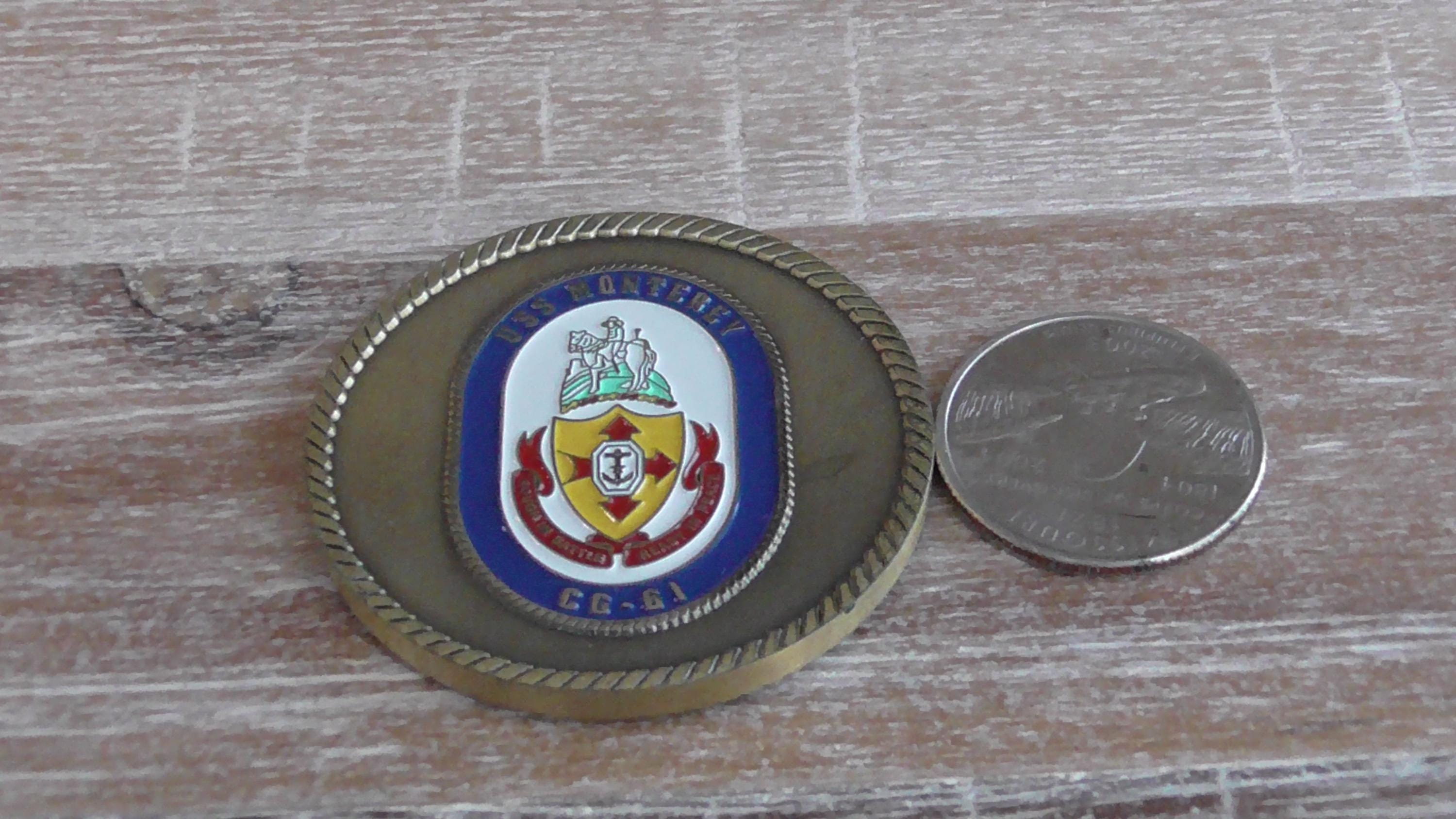 米海軍 USS モントレー CG-61 上等兵曹 チャレンジコイン #247Y - Etsy