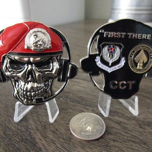 United States Air Force Special Operations Combat Control Team CCT AFSOC SOCOM Red Beret Skull Challenge Coin