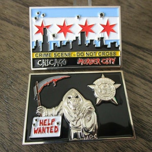 Chicago Police Department CPD Grim Reaper Help Wanted Murder City Challenge Coin
