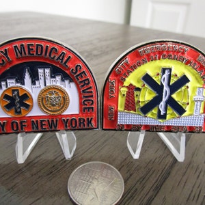 New York City Emergency Medical Service EMS Station 31 Coney Island Self Standing Challenge Coin