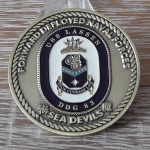 United States Navy USS Lassen DDG 82 Forward Deployed Naval Forces CMC Challenge Coin #949Y