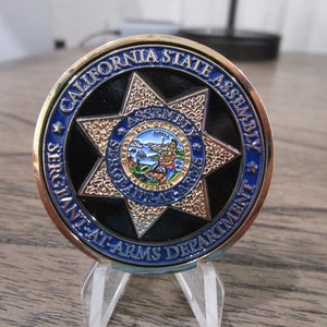 California State Assembly Chief Sergeant at Arms Bryon Gustafson Challenge Coin 544P et image 3