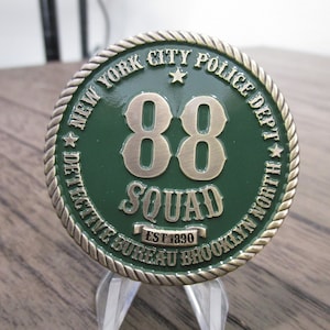 NYPD 88th Squad Detective Bureau Brooklyn Navy Yard USS Missouri Challenge Coin #288G