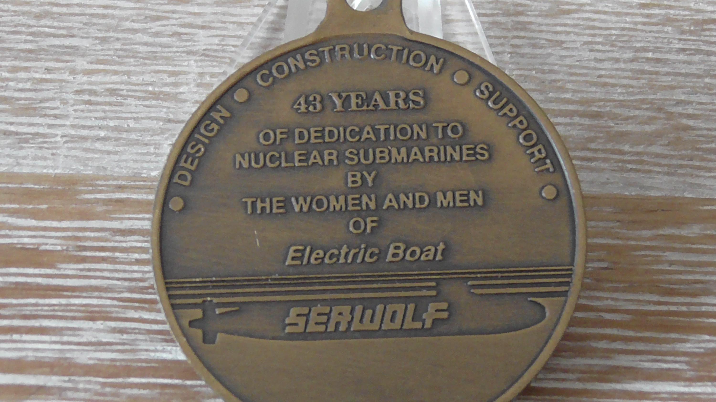 アメリカ海軍　原子力潜水艦　USS Seawolf チャレンジコイン Electric Boat Corporation USS Seawolf SSN-21 Pressure Hull
