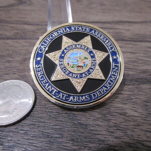 California State Assembly Chief Sergeant at Arms Bryon Gustafson Challenge Coin 544P et image 2