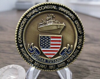 USN Commander Naval Coastal Warfare Group Two NCWRON CPO Challenge Coin #443L