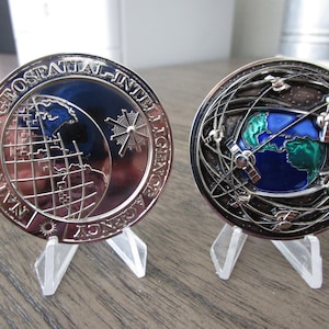 3D Satellite Grid SIGINT NGA Challenge Coin
