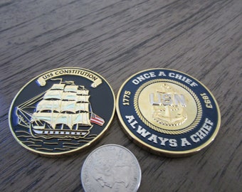 USS Constitution Once A Chief Always A Chief Navy Chief CPO Challenge Coin