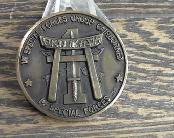 United States Army 1st SFG 1st Special Forces Group Airborne Marked JHR BCD Challenge Coin
