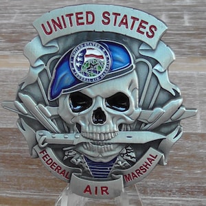 FAM FAMS Federal Air Marshal Skull & Beret Challenge Coin