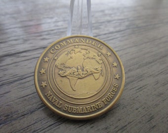 Vintage USN Commander Naval Submarine Forces Challenge Coin #369U