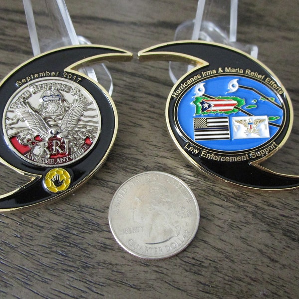 Hurricane Irma & Maria Relief Efforts RRT Rapid Response Team Challenge Coin